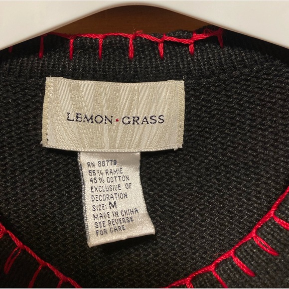 Vintage Lemon Grass Christmas Cardigan with Embellished Sequin Snowman & Santa - Picture 4 of 16